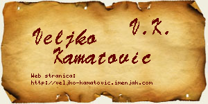 Veljko Kamatović vizit kartica